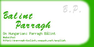 balint parragh business card