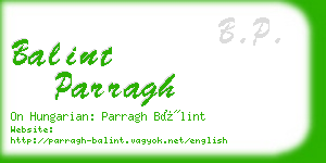 balint parragh business card